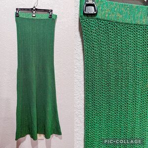 Isabelle François Green Crochet Maxi Skirt Women’s Small St. Tropez Mermaidcore